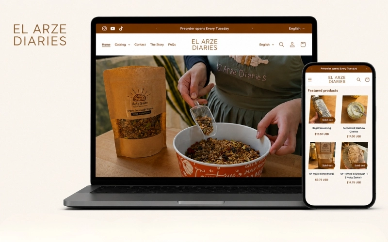 El Arze Diaries: Organic Food Shopify Development in Lebanon